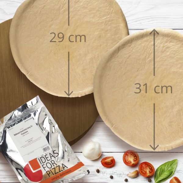 Unser Verkostungspaket mit runder Pizza, Gewürzmischung und unserer IdeasForPizza Backfolie